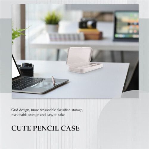 Capacity Simplicity Pencil Box Storage Box  Pen Pencil Case Compartment Storage Waterproof Pencil Case-Grey 2