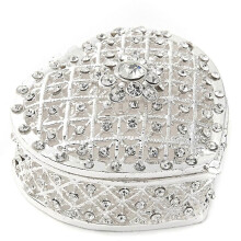 Jewelry Box Crafts Ornaments Heart-Shaped Wedding Set,Silver