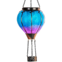 Art & Gift Solar Hot Air Balloon Lantern - Hanging Solar-Powered LED Lights, Waterproof Portable De
