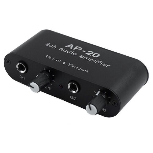 Amplificatore a doppio canale per microfono AP-20 compatibile con scheda audio Live e preamplificatore