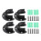 4PCS Closet Rod Brackets Support Flange Holders with Screws U Shaped Wardrobe Bracket Pole Socket E 1