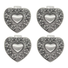 4X Classic Vintage Antique Heart Shape Jewelry Box Ring Small Trinket Storage Organizer Chest Chris