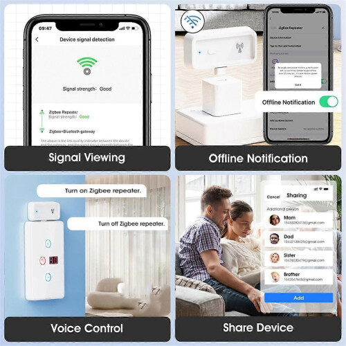Tuya Smart Home Zigbee Repeater Type-C Extender Signal Expansion Transmission Repeater Gateway