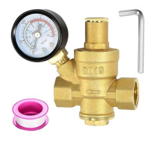Wasserdruckregler 1/2 Zoll mit Manometer, einstellbarer Wasserdruck