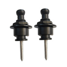 2Pcs Black Metal Guitar Strap Locks Set Non Slip Secure Strap Lock System for Electric and Acoustic Guitars