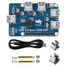 Κόμβος Waveshare USB 3.2 Gen1 για Raspberry Pi 4B 3B+ 3B 2B Zero W WH, επέκταση USB 3.0 4 καναλιών P