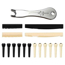Guitar Bridge Pins Puller Pulling Remover Extractor Tool with 2 Pack Guitar Saddle Nut and 12 Pack
