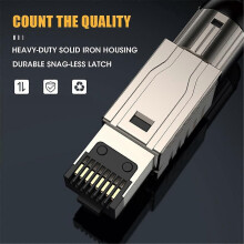 1 connettore per cavo Ethernet RJ45 Cat7, connettore RJ45 in metallo, terminazione facile senza attrezzi,