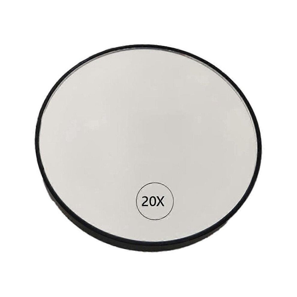 Black Anti-Fog Magnifying Suction Cup Vanity Mirror 20X Handheld Magnifying With Handle,