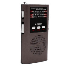 Mini Pocket FM AM SW Radio Portable Full Band Radios Wireless Bluetooth Speaker with LED Flashligh Support TF Card