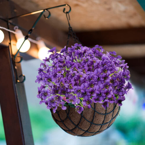 20-Piece UV-Resistant Artificial Violet Flowers, Blue 2