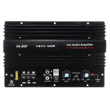 12 V:n 1000 W:n auton äänentoiston tehovahvistin, vahvistinlevy, tehokas subwoofer-bassovahvistin, PA-80D