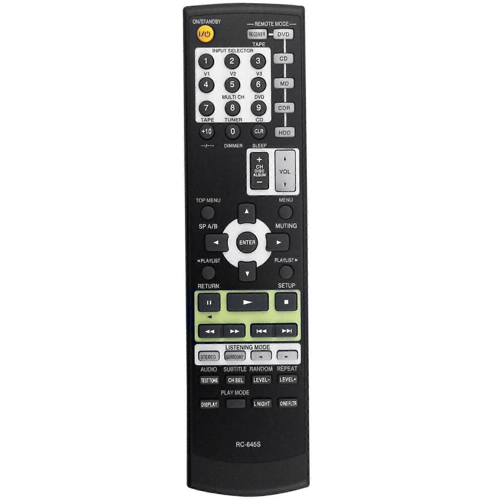 Rc-645S Replace Remote Control Compatible For Onkyo Home Theater System Ht-S4100 Tx-Sr304 Tx-Sr304s Ht-S4100s Hts4100 Txsr304 9409192044860