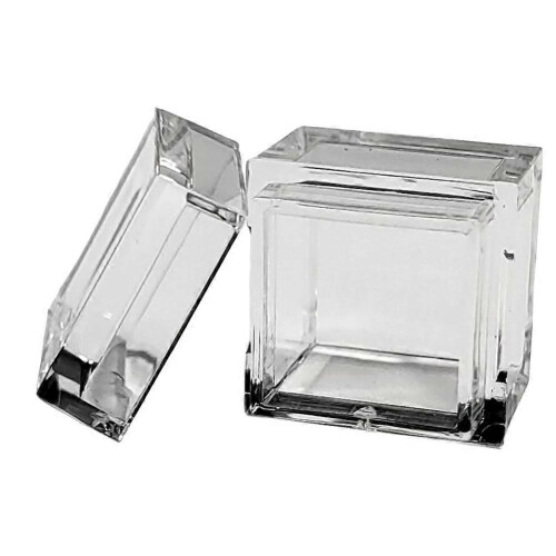 10Pcs Acrylic Box Trays compatible for 0.39Inch 10mm Elements Cubes Clear Case Periodic Table Bracket compatible for Elements Collections