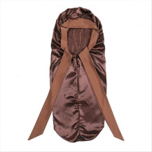 Women Sleeping Hat Long Tail Braid Hair Night Sleep Cap coffee