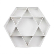 Wooden Holiday Hexagonal Star Tray, Fruit Plate Storage Box, White