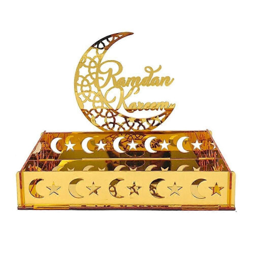 Ακρυλικό δίσκο φαγητού Eid Mubarak Ραμαζάνι Kareem Επιδόρπιο πιά