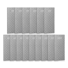 15Pcs Diamond Sharpening Stone,Diamond Lapping Plate with Extra Fine/Medium/Coarse Plate and Non-Slip Base 80-3000 Grit