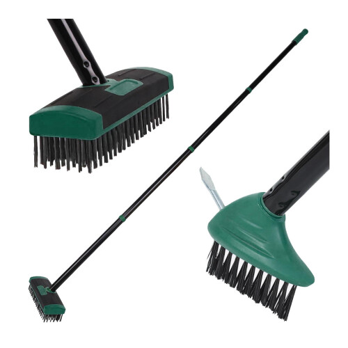 Extra Long Handle Garden Grass Brush Scrubber For-Green 1