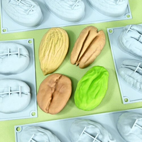 Silicone Nut Cake Molds Perfect For Mousse-6 pecans in a row 2