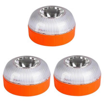 3 pezzi di luci di emergenza a LED V16, bianche e gialle, con base magnetica, per segnalazione di sicurezza