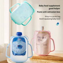 Praktische babypuree knijpdoos Knijpbare-Transparant blauw