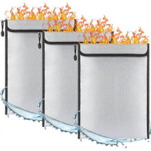 3 Pack 15"X 11" Fireproof Waterproof Document Bag (2000) Fire Proof Money Bag with Zipper Fire Water for Cash Passport