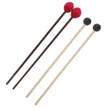 2 pares de baquetas para marimba con mango de madera y cabeza de goma. Baquetas de percusión con cabeza