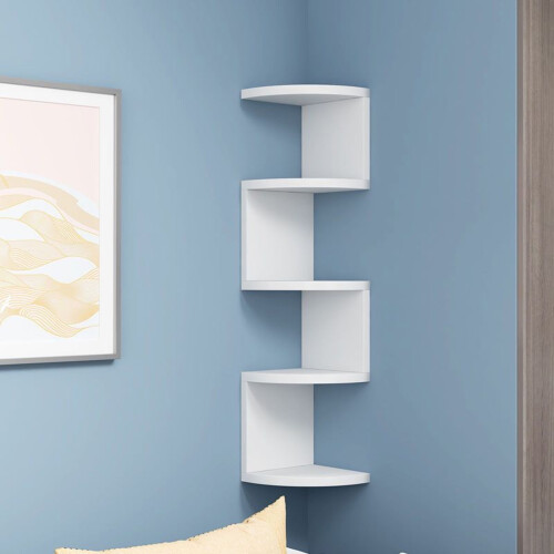 3-Tier Corner Bookshelf White 2