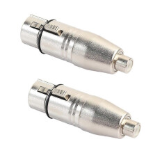 2 kpl XLR-RCA-sovitin, RCA-naaras-XLR-naarassovitin jakkipistokesovitin