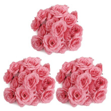 60 st konstgjorda blomhuvuden för bröllop, koraller, gör-det-själv-dekoration, diameter 65 mm - rosa