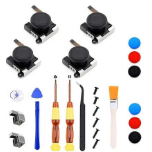 25PCS Set 3D Analog Joystick+Screwdriver+Joystick Cap compatible for NS Switch Lite Joycon Controller Repair Accessories