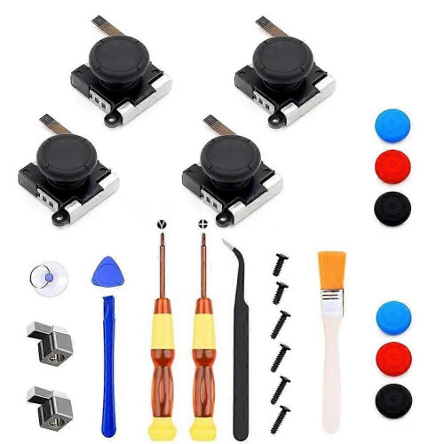 25PCS Set 3D Analog Joystick+Screwdriver+Joystick Cap compatible for NS Switch Lite Joycon Controller Repair Accessories