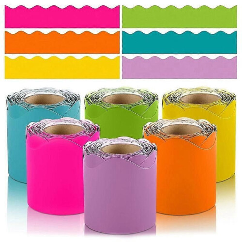 6 Rolls 198Ft Bulletin Board Borders compatible for Classroom Decor, Home Decor