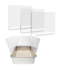 Cat Litter Box Pee , High Sided Litter Box Splash Guard, Seamless Urine Leakage Enclosure for Open Top Litter Pan