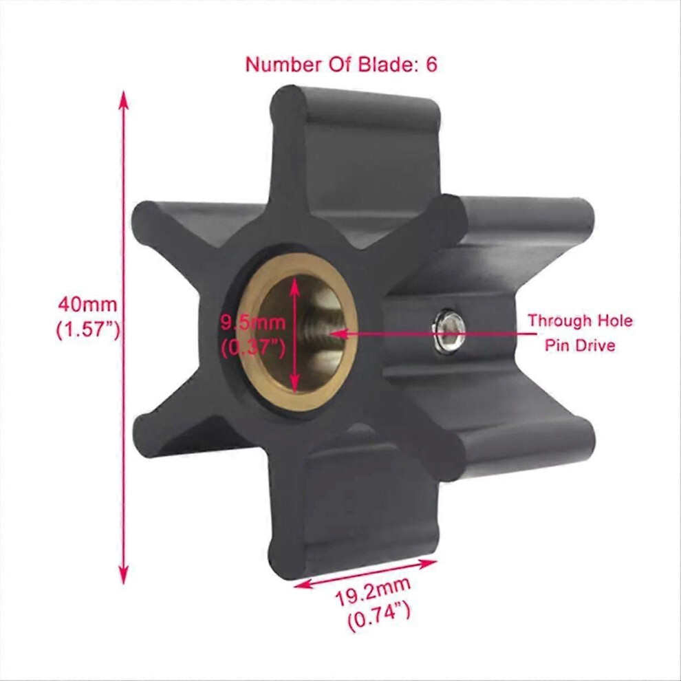 Water Pump Impeller For Yanmar 104211-42070 104211-42071 Fit Jabsco Volvo 9409192016430