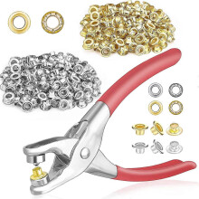 401-teiliges Ösenzangen-Set (6 mm, 1/4 Zoll), Ösenwerkzeug-Set mit 400 Metallösen in Gold und Silber