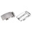 2 Pcs Men'S Solid Buckle Automatic Ratchet Leather Belt Buckle, in the Middle with an Edge-Silver & 1