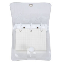 Binder Pockets,3-Hole Refillable Notebook Accessories Set, Transparent PVC Loose-Leaf Notebook, (White)