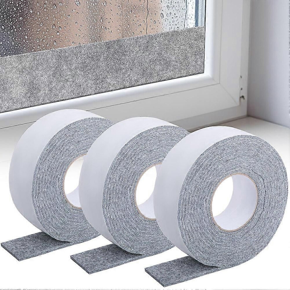 3 Roll 13.4Ft X 1.2Inch Window Condensation Prevention Absorber, 4.5Mm Think Condensation Water Moisture Absorber Tape 9409192034991