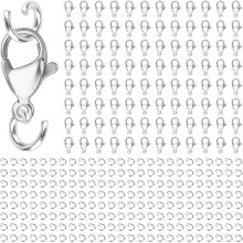 300pcs Lobster Clasps and Open Jump Rings Set for Necklace/Bracelet Jewelry Making,Jewelry Clasps