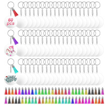 350Pcs Acrylic Clear Keychain Blanks for Vinyl with Blanks, Tassels, Jump Rings, Keychain Rings for