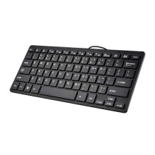 Compact Wired Keyboard USB - Ultra-Thin Keyboard for PC Mini Gaming Keyboard Black