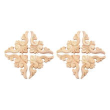8 pezzi 6x6 cm Applique angolari in legno intagliato in stile europeo per mobili e porte, non verniciate