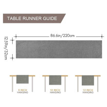 Table Runner, Washable, Linen , Table Runner, Water-Repellent, Table Runner for Dining , Holiday Decoration 32X220cm