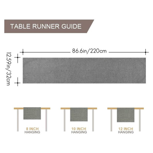 Table Runner, Washable, Linen , Table Runner, Water-Repellent, Table Runner for Dining , Holiday Decoration 32X220cm