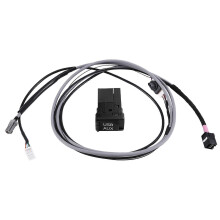 USB AUX Interface Switch 5 Pin Plug Adapter Harness Cable Kit compatible for Toyota Corolla Camry Reiz RAV4 Prius Verso Highlander