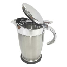 Salsiera a doppia parete isolante da 750 ml con beccuccio antigoccia, contenitore per sciroppo in acciaio