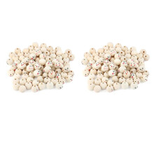 Pack of 200 Wooden Beads with Face, 20 mm Wooden Balls with Hole for Threading, Wooden Heads for Worry, Wooden Beads