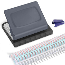 10 Hole Punch Binding Machine compatible for Planners Grey
